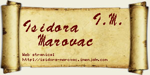 Isidora Marovac vizit kartica